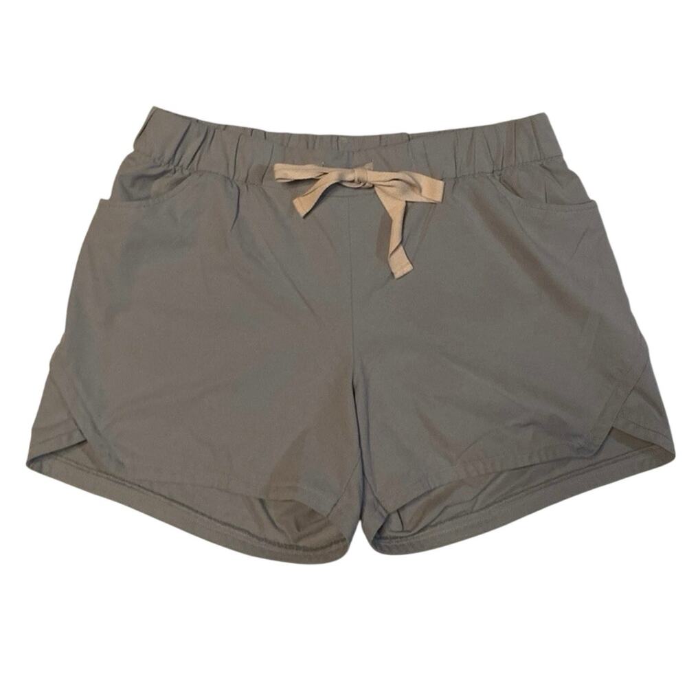 Pearl Izumi Polyester Grey Shorts With Pink Tie Ribbon XL